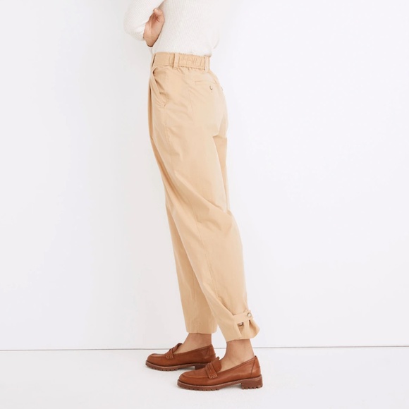 Madewell Pleated Pull-On Balloon Pants Desert Dune Size 12 - Picture 2 of 15